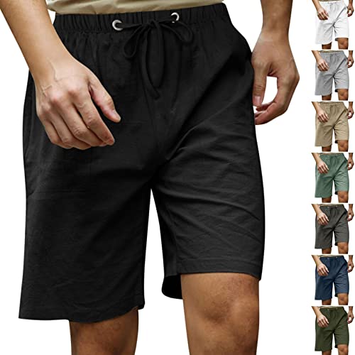 ZGIDDAZ Kurze Hosen Herren Bermuda Shorts Herren Baumwolle Leinen Cargohose Herren Baggy Kurz Arbeitshosen Männer Kurz Stretch Vintage Shorts Cargo Herren Sommer Bermuda Shorts Herren Marine-1 5XL von ZGIDDAZ