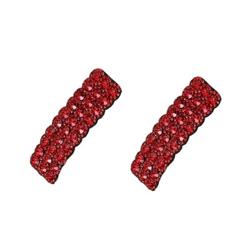 Haarspangen mit roten Strasssteinen, koreanischer Stil, rechteckige Haarnadeln, glänzende Luxus-Haarnadeln, Hochzeits-Strass-Haarspangen, BB-Clip, Haarspangen, Haarschmuck für Damen und Mädchen, 2 von ZGLUZP