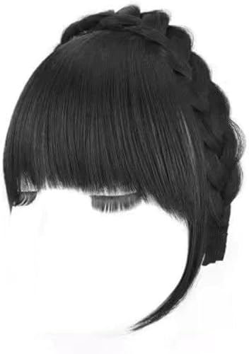 ZGLUZP Schwarzes flauschiges Kunsthaarband, Pony, hitzebeständige Perücke, trendiges Zopf-Stirnband, Haar-Accessoires, unsichtbare Haarverlängerung, modische Stirnbänder, Haar-Accessoires (haben ZGLUZP Schwarzes flauschiges Kunsthaarband, Pony, hitzebeständige Perücke, trendiges Zopf-Stirnband, Haar-Accessoires, unsichtbare Haarverlängerung, modische Stirnbänder, Haar-Accessoires (haben von ZGLUZP
