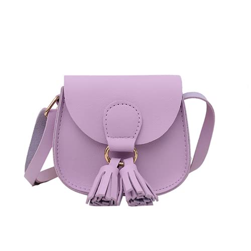 ZGMYC Kleine Mädchen süße Quaste Crossbody Geldbörse Mini Schulter Handtasche Geldbörse für Kinder Kleinkinder, Violett, Einheitsgröße, Reise-Geldbörse von ZGMYC