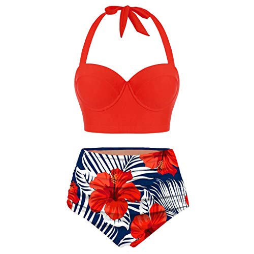 Bikinis FüR Damen Women's Push Up Bikini Set Moderner Tankini Bikini Rock Sport Bikini Damen high Waist Bikinis Bikini String Damen Orange Blau von ZGNB