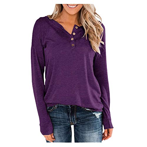 Damen Longshirt Kurzarm Baumwolle Damen Strick T-Shirt Wickeln Oberteile V-Ausschnitt Langarmshirt Pullover Elegant Tops Langarm Shirt von ZGNB