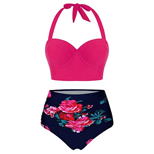 Damen Tankini Bikini Damen High Waist Bandeau Tankini Gr 44 Bikinihose Schwarz Tankini Damen Mit BüGel Bikini träger wickel Bikini Pink Blau von ZGNB