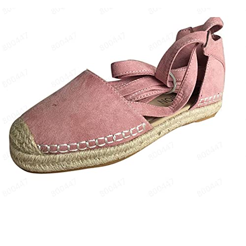 Plateau Sandalen Damen Sommer Espadrilles Damen Casual Wedge Fashion Peep Toe Strand Damen Plateau Sandalen, Sommer Espadrilles mit Keilabsatz, Geschlossene Zehe,Schwarz,Khaki,Rosa,Armeegrün,37-42 von ZGNB