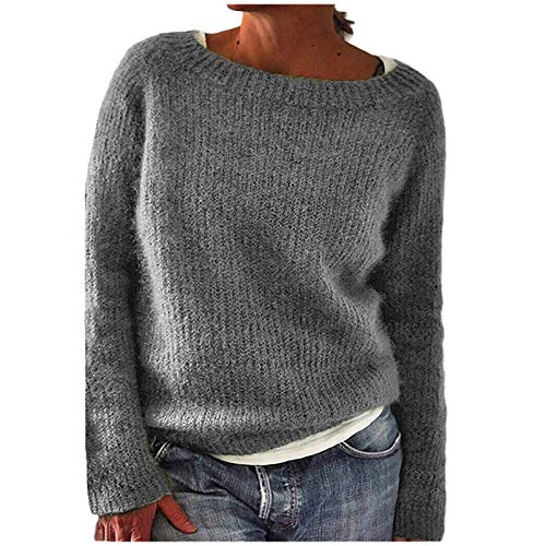 Pullover Damen Elegant Winter Rollkragenpullover Oversize Langarm Beiläufige Grobstrickpullover Strickpullover Sweatshirts Lose Pulli Oberteile Sweater Bluse Oberteile Streifenpullover Herbst Winter von ZGNB