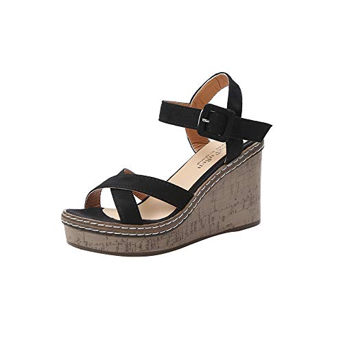 Women's Wedge Sandals Women's Comfort Strappy Sandals Wedge Heel Sandals Wedge Sandals Plateau Sandals, Women's Summer Wedge Heel Sandals, Flat Closed Slingback Wedges, Low Shoes, Vintage Shoes von ZGNB