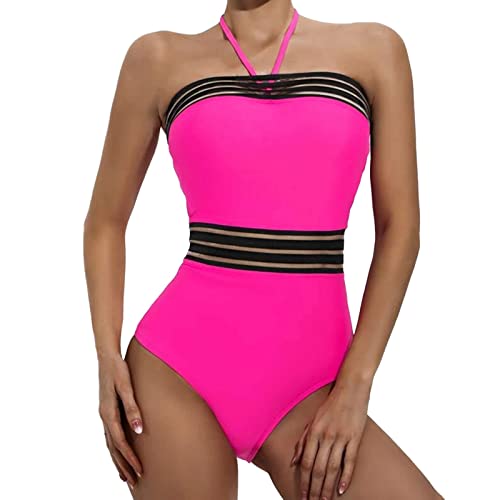 ZGNB Badeanzug Damen Sexy, Swimwear Beach Bikini Badeanzug Damen Bauchweg Venice Beach Bikini Badeanzug Shape Damen Pink Bikini Tankini Oberteil Damen Sport Bikini MäDchen von ZGNB