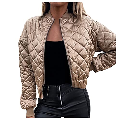 ZGNB Damen Jacke,Damen Leichte Steppjacke Winter Reißverschluss Lange Ärmel Daunenjacke Mantel Parkas Stehkragen Winter Outwear von ZGNB