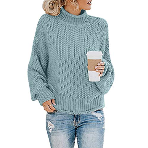 ZGNB Damen Pullover Eleganter einfarbiger Strickpullover Tunika Oberteile mit V Ausschnitt und Langen Ärmeln Herbst Winter warmes Sweatshirt Elegante Bluse Streifenpullover Rollkragenpullover von ZGNB