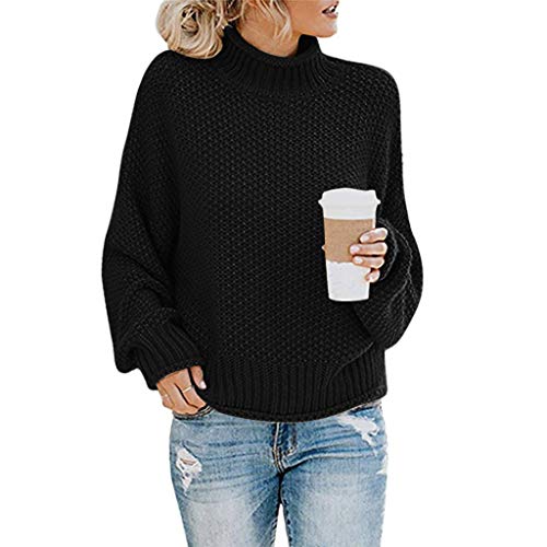 ZGNB Damen Pullover Strickpullover Casual Herbst Winter Sweater Langarm Lose Pulli Jumper Sweatshirt Strickpulli Pullover Streifenpullover Rollkragenpullover Casual Herbst Winter Sweater von ZGNB