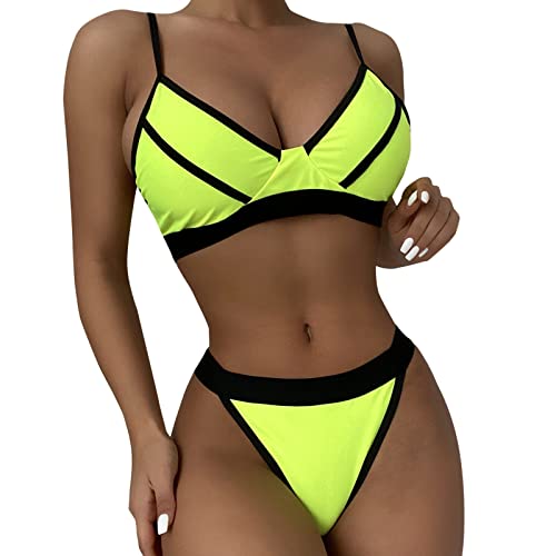 ZGNB Tankini Damen GroßE GrößEn Women’S Bikini Set Bikini Damen Sexy Push Up Bikini Push Up Tankini Damen wasserlöslicher Bikini Bikini gr 40 Grün Mehrfarbig, M von ZGNB