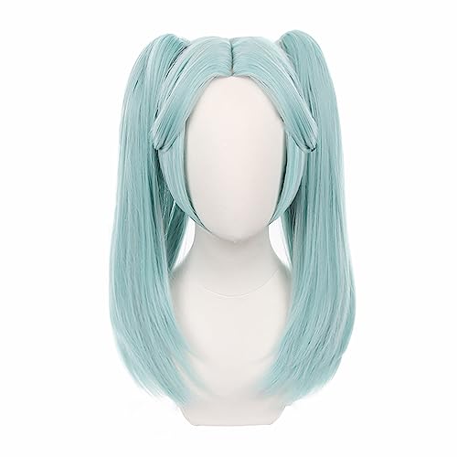 Anime-Cosplay-Perücke für Cyberpunk Edgerunners. Rebecca Cosplay-Perücke mit doppelten Pferdeschwänzen für Mädchen und Frauen + kostenlose Perückenkappe von ZGNGLIZ