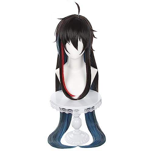 Anime Cosplay Wig for Game Honkai Star Rail Cosplay Wig Long Purple Red Hair for Girls and Women with Free Wig Cap (Dan Heng-Long) von ZGNGLIZ