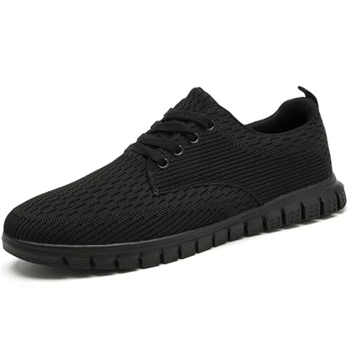 ZGPWZWL Herren Schuhe Schnürhalbschuhe Turnschuhe Walkingschuhe Mode Sneakers Freizeit Mesh Casual Oxfords Schuhe,Schwarz,EU41 von ZGPWZWL