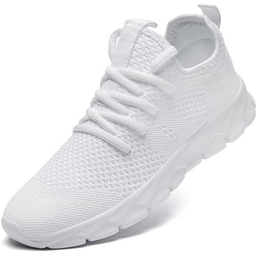 ZGPWZWL Herren Sneaker Bequeme Turnschuhe Atmungsaktiv Sportschuhe Leichtgewichts Sommerschuhe Laufschuhe,Weiß,EU39 von ZGPWZWL