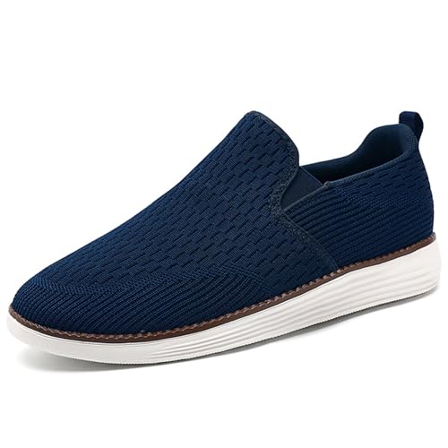 ZGPWZWL Schuhe Herren Slipper Slip on Sneaker Loafer Mokassins Leichte Sommerschuhe Anzugschuhe Atmungsaktive Business Freizeitschuhe Schlupfschuhe,Blau,EU41 von ZGPWZWL