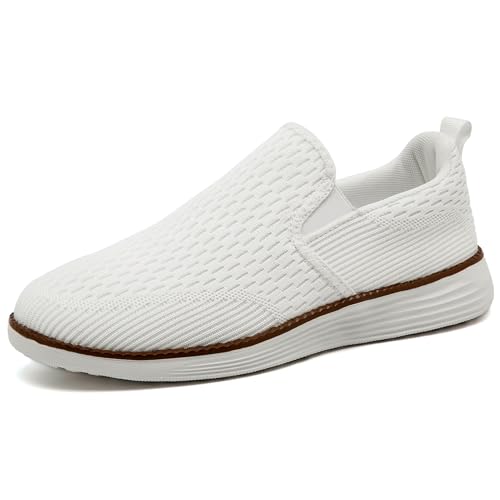 ZGPWZWL Slipper & Mokassins für Herren Slip on Sneakers Leinenschuhe Sommer Loafer Bequeme Sportschuhe Modische Turnschuhe Lässige rutschfeste Fitness Outdoor Schuhe,Weiß,EU40 von ZGPWZWL