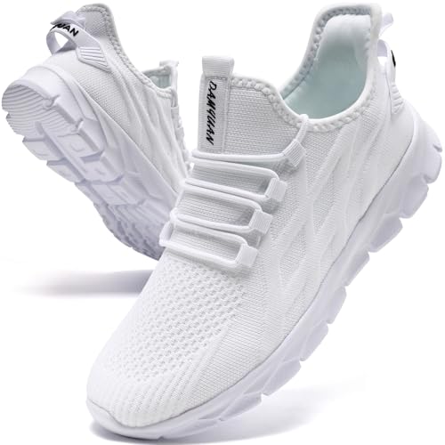 ZGPWZWL Sneaker Damen Weiss Schuhe Damen Hallenschuhe Bequeme Turnschuhe Atmungsaktiv Sportschuhe Leichtgewichts Sommerschuhe Laufschuhe,Weiß,Größe 40 EU von ZGPWZWL