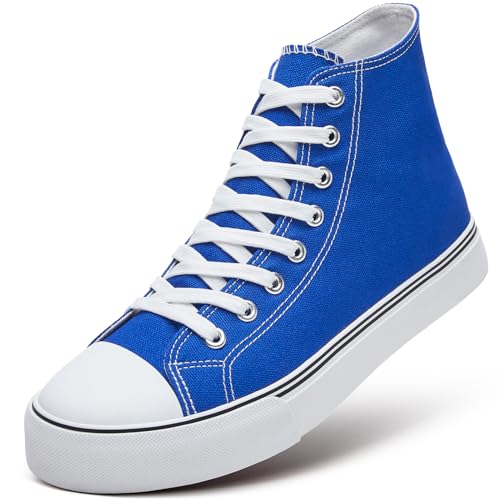 ZGR Herren High Top Canvas Sneakers Schnürschuh Klassische Casual Wanderschuhe, Blau, 42.5 EU ZGR Herren High Top Canvas Sneakers Schnürschuh Klassische Casual Wanderschuhe, Blau, 42.5 EU von ZGR