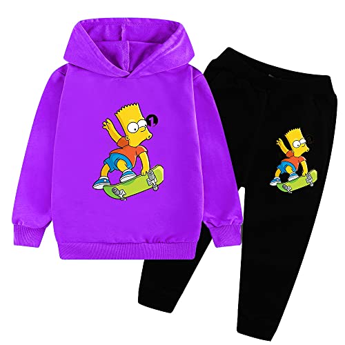 ZGXWD Anime Set Hoodie Simpsons Kinder Sweatshirt Set 2-TLG (A1,150CM) von ZGXWD