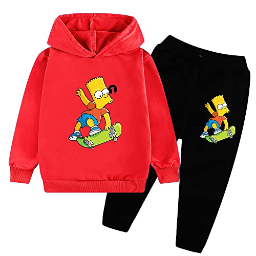 ZGXWD Anime Set Hoodie Simpsons Kinder Sweatshirt Set 2-TLG (A2,150CM) von ZGXWD