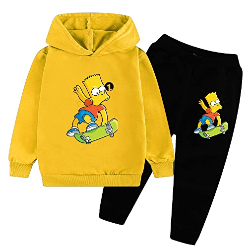 ZGXWD Anime Set Hoodie Simpsons Kinder Sweatshirt Set 2-TLG (A3,120CM) von ZGXWD