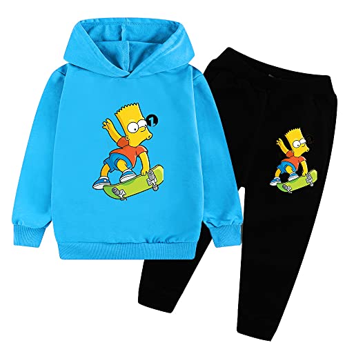 ZGXWD Anime Set Hoodie Simpsons Kinder Sweatshirt Set 2-TLG (A4,110CM) von ZGXWD