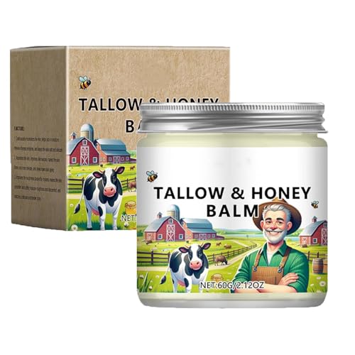 Talg-Gesichtsfeuchtigkeitscreme, Talg-Honig-Balsam, mit Weiderindertalg und rohem Wildhonig, Feuchtigkeitscreme für Frauen, für glatte, hydratisierte Haut Talg-Gesichtsfeuchtigkeitscreme, Talg-Honig-Balsam, mit Weiderindertalg und rohem Wildhonig, Feuchtigkeitscreme für Frauen, für glatte, hydratisierte Haut von ZGYCHZY