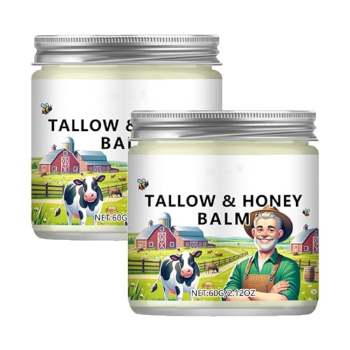 Talg-Gesichtsfeuchtigkeitscreme, Talg-Honig-Balsam, mit Weiderindertalg und rohem Wildhonig, Feuchtigkeitscreme für Frauen, für glatte, hydratisierte Haut Talg-Gesichtsfeuchtigkeitscreme, Talg-Honig-Balsam, mit Weiderindertalg und rohem Wildhonig, Feuchtigkeitscreme für Frauen, für glatte, hydratisierte Haut von ZGYCHZY