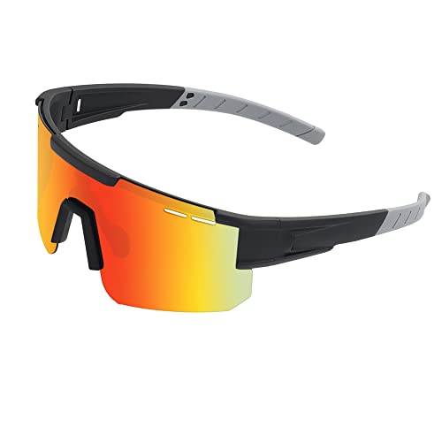 ZHABAO Polarisierte Sport-Sonnenbrille für Damen und Herren, bunte coole Brille für Outdoor-Baseball, Radfahren, Angeln (D01) von ZHABAO