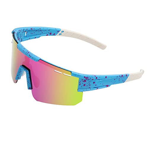 ZHABAO Polarisierte Sport-Sonnenbrille für Damen und Herren, bunte coole Brille für Outdoor-Baseball, Radfahren, Angeln (D02) von ZHABAO