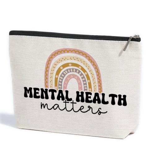 Kosmetiktasche für psychische Gesundheit, positive Bestätigung, inspirierende Geschenke für Frauen, Bewusstsein für psychische Gesundheit, Stressabbau, Geschenke für weibliche Psychologin, von ZHAMEN