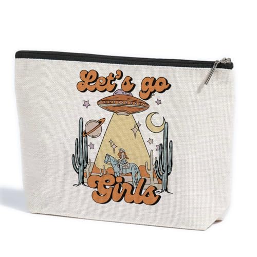 Make-up-Tasche im Retro-Stil, Vintage-Kosmetiktasche, mit Reißverschluss, Kuh-Druck, Western-Geschenke für Frauen, Freundschaft, Muttertag, Abschluss, Geburtstag, Geschenk für Kuhliebhaber, Teenager, von ZHAMEN