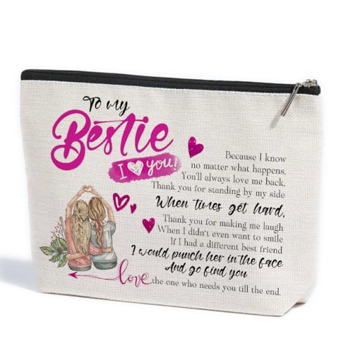 ZHAMEN Best Friend Birthday Gifts Makeup Bag Bestie Gifts for Women Makeup Pouch Friendship Christmas Long Distance Gifts for Friend Sister BFF Big Sister Soul Sister Gifts Cosmetic Travel Bag, von ZHAMEN