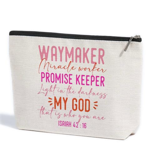 ZHAMEN Inspirierende, christliche Geschenke für Frauen, Herzform, rosa Liebe, Make-up-Tasche, religiöse, spirituelle Geschenke für, Weiß 0504, 10.5"x 7"x 2.5" von ZHAMEN