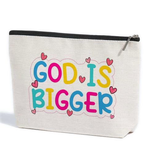 ZHAMEN Inspirierende, christliche Geschenke für Frauen, Herzform, rosa Liebe, Make-up-Tasche, religiöse, spirituelle Geschenke für, Weiß 0509, 10.5"x 7"x 2.5" von ZHAMEN