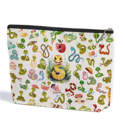 ZHAMEN Kosmetiktasche mit Kuh-Aufdruck, Fuchs, Drache, Ente, Capybara, Kaninchen, Hai, Hund, Tierliebhaber, Geschenke, Make-up-Tasche für Damen und Mädchen, Mehrfarbig 0898, 10.5"x 7"x 2.5" von ZHAMEN