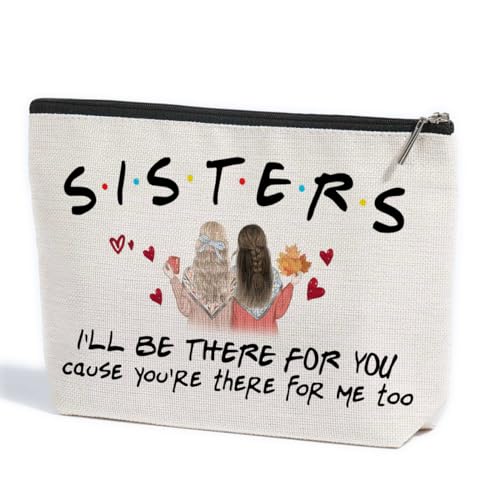 ZHAMEN Sister Birthday Gift Ideas Makeup Bag Sister Gifts Makeup Pouch Big Sister Gift Sister in Law Gifts Friendship Gifts for Women Friends Soul Sister Besties BFF Cosmetic Travel Bag, Mehrfarbig von ZHAMEN