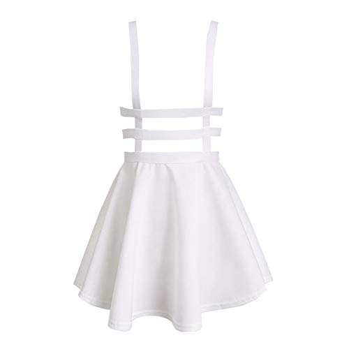 ZHANCHTONG Damen Elastische Taille Falten Kurz Hosenträger Rock Mini Strapsrock - Wei� - X-Groß ZHANCHTONG Damen Elastische Taille Falten Kurz Hosenträger Rock Mini Strapsrock - Wei� - X-Groß von ZHANCHTONG