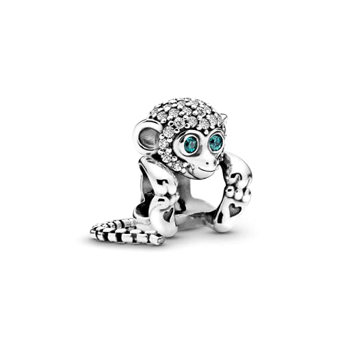 ZHANGCHEN 925 Sterling Silber Pave Monkey Charm Perlen passen Original Pandora Armband Armreif DIY Silber 925 Schmuckherstellung von ZHANGCHEN