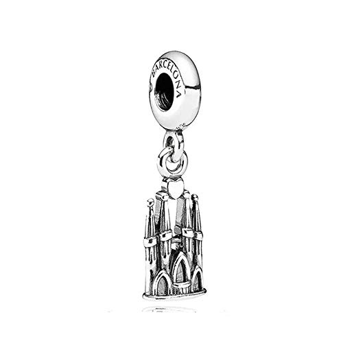 ZHANGCHEN 925 Sterling Silber Perle Barcelona Castle Anhänger Charm Fit Mode Frauen Pandora Armband Armreif Geschenk DIY Schmuck von ZHANGCHEN