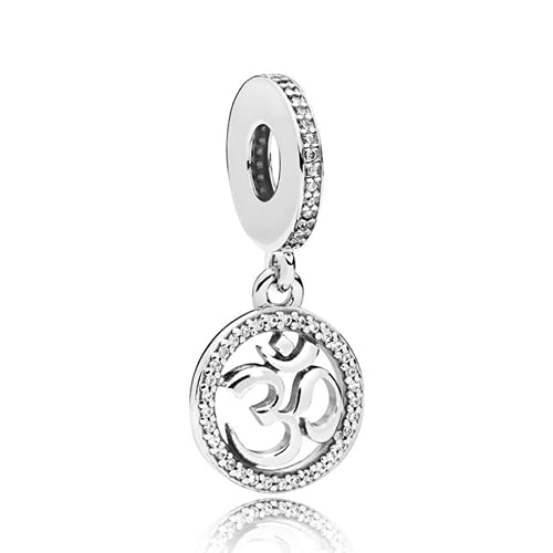 ZHANGCHEN 925 Sterling Silber Perle Om Symbol Anhänger Charm Fit Mode Frauen Pandora Armband Armreif Geschenk DIY Schmuck von ZHANGCHEN