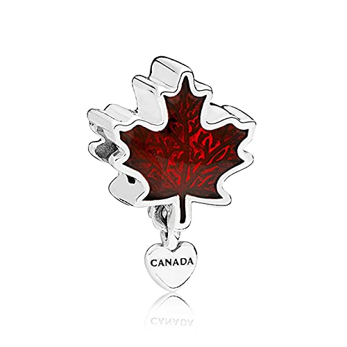 ZHANGCHEN 925 Sterling Silber Perle Red Maple Leaf Kanada Dangle Charm Fit Mode Frauen Pandora Armband Armreif Geschenk DIY Schmuck von ZHANGCHEN