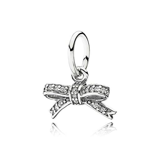 ZHANGCHEN 925 Sterling Silber Sparkling Bead Bow Anhänger Charm Fit Mode Frauen Pandora Armband Armreif Geschenk DIY Schmuck von ZHANGCHEN