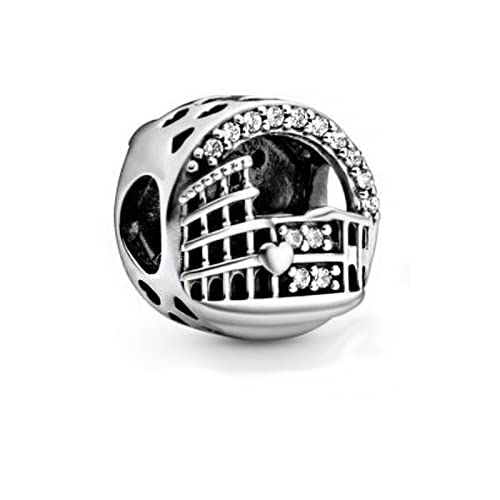 ZHANGCHEN Ajuement Original Pandora Charm Armbänder 925 Silber Erling Rom Kolosseum Openwork Charms Perlen Frauen DIY Schmuck von ZHANGCHEN