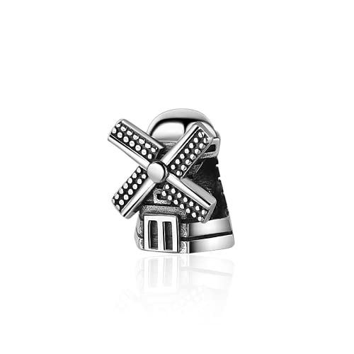 ZHANGCHEN Real 925 Silber Erling Windmühle Anhänger Charms Fit Pandora Verlobungsarmbänder für Frauen Geschenk von ZHANGCHEN