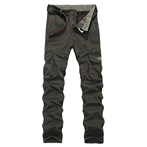 Herren Winter Fahrradhose Winddicht Fleece Thermo Skihose Atmungsaktiv Athletic Sweatpants für Laufen Workout, C, 7X-Large von ZHANGHY