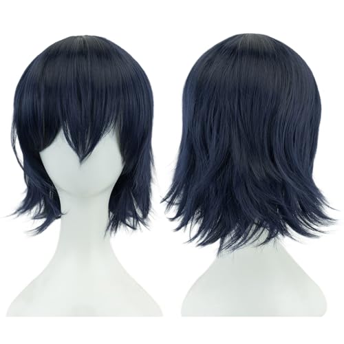 Anime Kurze Perücke Cosplay Unisex Kurze Perücke Kurzhaarperücke Flauschiges Haar, Hitzebeständiges Synthetisches Haar Für Damen Herren Halloween Party Kostüm (B) von ZHANGXIAOMIN