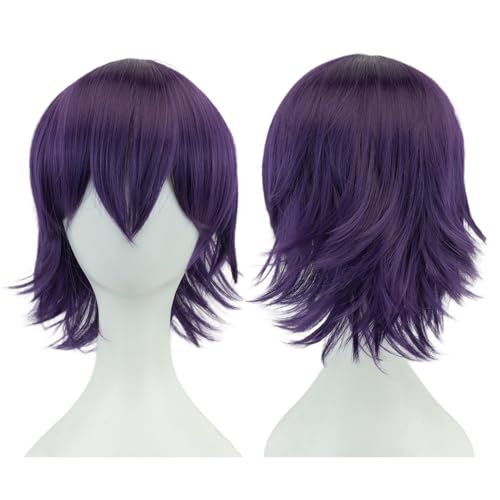Anime Kurze Perücke Cosplay Unisex Kurze Perücke Kurzhaarperücke Flauschiges Haar, Hitzebeständiges Synthetisches Haar Für Damen Herren Halloween Party Kostüm (E) von ZHANGXIAOMIN