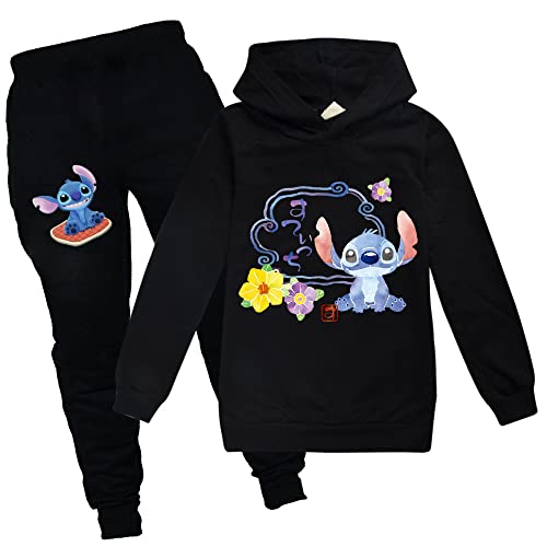 PulloverHoodie +Jogginghose, Mädchen Jungen Cartoon Fashion Langarm Sweatshirts für 3-14 Jahre alt (A1,120) von ZHANGYAOSHU